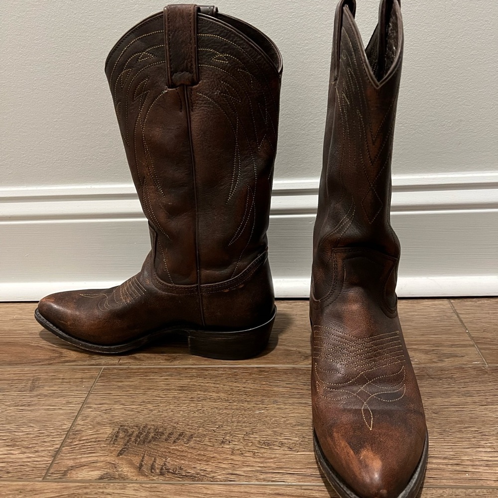 Women’s Frye Brown Leather Cowboy Boots